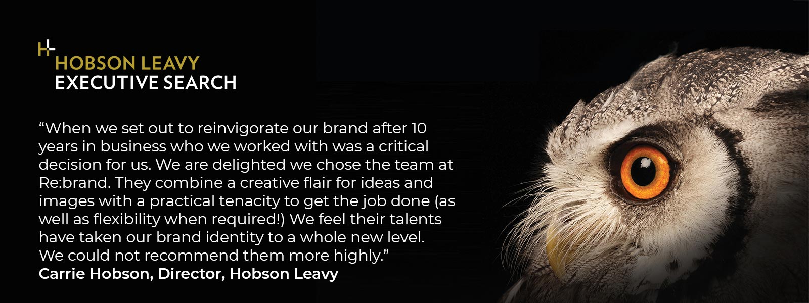 Hobson Leavy testimonial for Rebrand