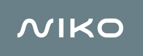 Niko logo white on grey