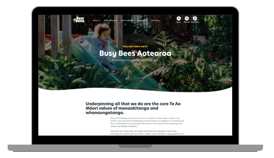 Busy Bees-Website Mock up
